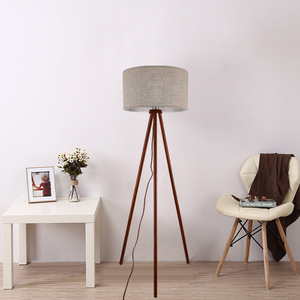 Lámpara de pie de madera de gama alta de estilo americano sólido para sala de estar y dormitorio, iluminación LED de puesta de sol cálida Retro, Control táctil cómodo - Product Image 2