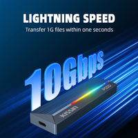 KISSIN Disque SSD externe portable M2 NVME de haute qualité 128 Go 256 Go 512 Go 1 To 2 To RGB pour ordinateur portable et ordinateur de bureau
