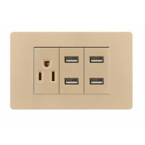 Tùy biến chuyên nghiệp vật liệu nhựa bền USB ổ cắm 3 cực + đôi USB ổ cắm - Product Image 1