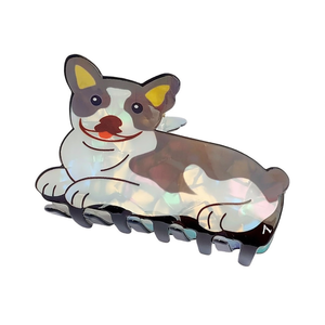 Fermaglio per capelli a forma di artiglio di cucciolo da toreo, 8,8 cm, grigio, design cane - Product Image 1