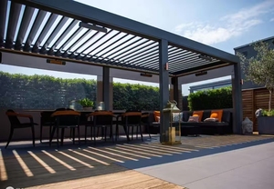 Pérgola de Aluminio Bioclimática con Techo de Láminas Ajustables para Jardín Exterior, Resistente a la Lluvia, Modelo <span class=keywords><strong>DUODA</strong></span> 888 - Product Image 3