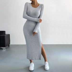 black ladies dress Long Black Formal Dress with Three-Quarter Sleeves Black / 6