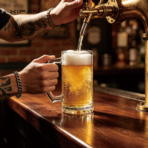 Verre à bière Xipan en verre transparent de 500 ml avec poignée, personnalisable avec logo, pour l'Oktoberfest, hôtels et cadeaux d'affaires - Product Image 2