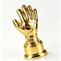 Trofeo Personalizado del Mejor Portero, Guante de Oro, Metal Brillante, Grabado Personalizado, Premio Anual de Fútbol