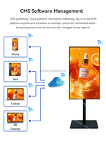 Écran numérique de vente au détail sur pied HUSHIDA 43 pouces tout-en-un avec logiciel CMS Cloud, rétroéclairage Mini-LED, FHD, haute luminosité, panneau IPS
