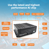Caméra de sécurité pour véhicule avec système de surveillance de flotte - Enregistreur vidéo mobile DVR pour camion GPS 4G WiFi - 4 canaux 1080P AHD avec H.265 et surveillance à distance