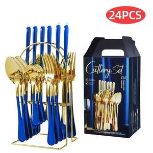 Ensemble de couverts de luxe en acier inoxydable M, couteau, fourchette, cuillère, support de rangement, boîte cadeau écologique pour la maison et les fêtes - Product Image 6