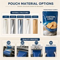 Sachet d'emballage personnalisé pour craquelins au sel marin, pochette à fermeture éclair verticale, sachet Doypack pour biscuits et snacks, qualité alimentaire, emballage de détail
