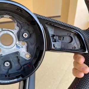 Volant en cuir pour <span class=keywords><strong>Audi</strong></span> A1 C7 C8 B8.5 B9 S3 S4 S5 <span class=keywords><strong>S6</strong></span> S7 S8 R8 TTS TT B8 A3 8V 8P A4 B8 B9 A6 C7 - Product Image 3