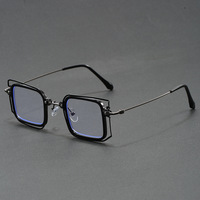 Monture de lunettes unique faite à la main, double couche, à monture complète, personnalisée, haut de gamme, tendance, ultra-légère, en métal, anti-lumière bleue