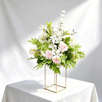 Nouvelle Composition Florale de Mariage de Haute Qualité, Style Romantique Blanc Rose Vert, Boule de Fleurs, Centre de Table Durable en Soie et Plastique