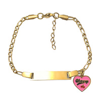 Bracelet en acier inoxydable incurvé gravé personnalisé avec breloque couronne, nom sur mesure, bijou fantaisie DIY, cadeau, vente en gros