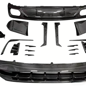 Kit carrosserie pour Audi Q8, style <span class=keywords><strong>Abt</strong></span>, fibre de carbone, lèvre avant, diffuseur arrière, spoiler supérieur, tuyau d'échappement, modification du pare-chocs - Product Image 4