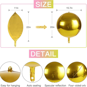 Balões de Folha Esféricos 4D Atacado 22 polegadas Cor Pura Ecológicos para Decorações de Natal, Ano Novo e Festas de Casamento 20 PEÇAS POR SACO - Product Image 6