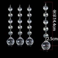 Perles octogonales en cristal Minghuang transparentes de 30 cm et 50 cm, faites à la main, pour lustres suspendus, rideaux, guirlandes, chaînes, pour mariages et fêtes en extérieur