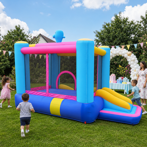 Château gonflable portable en nylon Golden Art pour enfants, idéal pour les garderies - Product Image 4