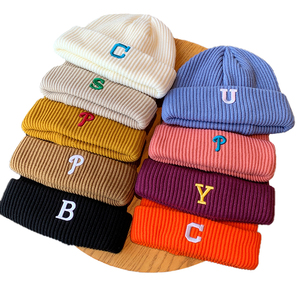 2021 New Winter Custom Embroidered Logo Ribbed Knit 100% Acrylic Warm <b>Thermal</b> Breathable Women Men Custom Beanie - Product Image 1
