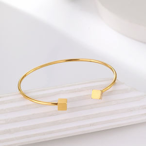 High Quality Trendy Women's Waterproof <b>Stainless</b> <b>Steel</b> 18K Gold Plated Party Bracelet Set Gift - Product Image 3