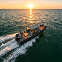 Bateau pneumatique de pêche en haute mer à coque en fibre de verre de 28 pieds (860 cm) avec tubulure Hypalon Orca, haute vitesse, haute performance