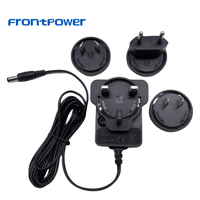 Adaptor Frontpower 12v 1amp 12v1a dengan Colokan yang Dapat Diganti, Adaptor AC/DC Bersertifikasi BIS UCKA UL CE GS SAA untuk TV Set-top Box