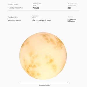 โคมไฟพระจันทร์พลังงานแสงอาทิตย์กลางแจ้ง220V ประสิทธิภาพสูงไฟสนามหญ้า LED ปรับแต่งได้ให้คะแนน IP65สำหรับตกแต่งสวน - Product Image 2