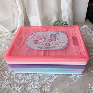 Caja de Almacenamiento de Plástico My Melody con Tapa, Organizador Cosmético Rectangular, Contenedor de Almacenamiento de Escritorio para Habitación Infantil, Capacidad de 0-1L - Product Image 3