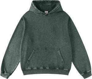 เสื้อมีฮู้ดแบบสวมหัวเสื้อซักแบบวินเทจสำหรับผู้ชาย100% ผ้าฝ้ายสไตล์สตรีทเรียบง่ายซิปเต็มสำหรับฤดูหนาว - Product Image 5