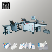Machine à plier le papier automatique PLC avec engrenage de pompe et boucle, roulement Schneider, pour brochures, dépliants, livrets, inserts pharmaceutiques, 40~157 g/m², A3/A4/A5