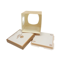 Boîte à gâteau personnalisée imprimée avec fenêtre, emballage cadeau pliable de qualité alimentaire pour pâtisserie et boulangerie