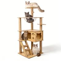 Arbre à chat écologique avec griffoir et lit capsule spatiale intégré