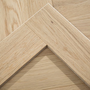Parquet contrecollé en chêne blanc chevron, 3 couches, âme en bouleau, moderne, pour villa/entrepôt, compatible chauffage par le sol, système clic - Product Image 2