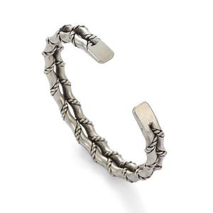 Popolare Hip Hop doppio strato regolabile bracciale di apertura Punk fatto a mano bracciale Vintage di bambù braccialetto di moda per gli uomini - Product Image 5