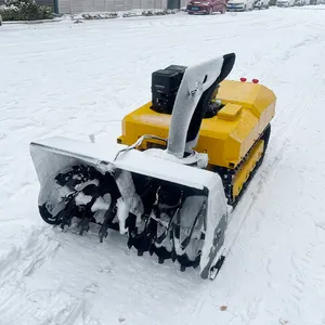 CX-1000 taşınabilir 1000mm kar temizleme genişliği paletli benzinli güç uzaktan kumandalı kar üfleyici Robot makinesi