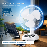 Ventilateur électrique solaire rechargeable Flashfish Summer, 16 pouces, oscillant, avec panneau solaire et batterie