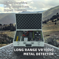 Détecteur de métaux souterrain longue portée en plastique VR10000, chasseur de trésors professionnel, détection d'or, de diamants, d'argent, de cuivre, noir