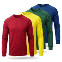 Maillot de course à manches longues en laine mérinos pour homme MereSports Premium, design uni, décontracté, séchage rapide, tricoté teint en fil 180g