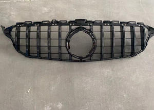 <span class=keywords><strong>GTR</strong></span> <span class=keywords><strong>AMG</strong></span> style grille avant couleur argent pour Mercedes Benz classe C W205 C300 C250 2015-2018 - Product Image 2