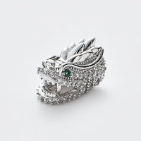 Accessoires de bijouterie, breloques en laiton micro-pavées de zircone en forme de tête de dragon pour la fabrication de bijoux, bracelets et colliers