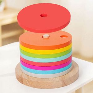 Wooden Construction <b>Puzzle</b> Shape Color Sorter Activity Sort Game STEM Educational Stacking Blocks Toy Set - Product Image 3