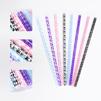 Pailles à brosse réutilisables écologiques imprimées vache mignonne, accessoires de bar en plastique imprimés couleurs pastel pour boissons quotidiennes et fêtes