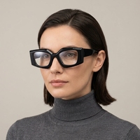 Monture de lunettes unisexe en acétate, monture intégrale, forme carrée irrégulière, lunettes optiques en acétate pour un usage quotidien