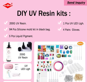 ชุดเรซิ่นคุณภาพสูง เรซิ่น UV ใสแข็งแรง 200 กรัม พร้อมหลอดไฟยูวี - Product Image 2