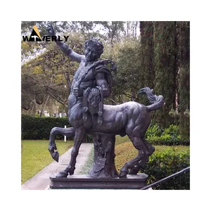 Patung perunggu kuningan reproduksi patung terkenal seni logam buatan tangan kustom patung perunggu antik ukuran kehidupan patung Centaur