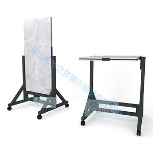 Support de sol en bois moderne de l'usine Foshan support d'échantillon de carreaux de céramique en marbre rotatif présentoirs en bois dur <span class=keywords><strong>ardoise</strong></span> présentoir en métal - Product Image 3