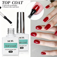 Gel fonctionnel pour ongles de haute qualité 12ml – Top Coat sans résidu/mat/acier, Base Coat renforcée, Gel Polish fonctionnel
