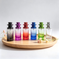Flacon en verre vide de 30 ml avec pulvérisateur à pompe, forme cylindrique, cosmétique/parfum