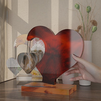 Moule en silicone en forme de cœur pour cadre photo, moule de présentation d'images DIY, pour moulage de résine, artisanat artistique, décoration de table, décoration intérieure, cadeau