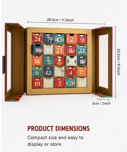 Wholesale Double Door Christmas Advent <b>Calendar</b> Box Rigid Cardboard Empty Mystery Blind Box for Jewelry and Surprise Gift - Product Image 6
