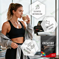 WELLBODY OEM/ODM – Sucettes de créatine monohydrate pour adultes, BCAA, L-Carnitine, Halal, végétaliennes, soutien énergétique naturel