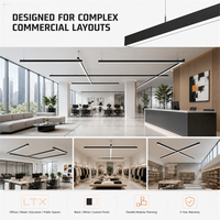 Système d'éclairage linéaire LED anti-intempéries en aluminium IP65, modulaire, connectable, sans outil, pour projets commerciaux